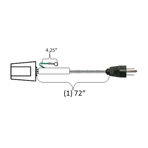 Fan Cord, 3 Conductor 72″; HP100-72COM NEMA51-15P