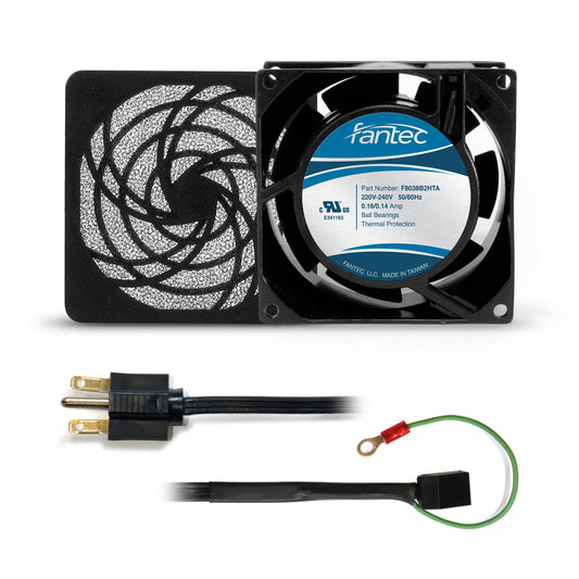 80mm Cabinet Cooling Fan Kit: Fan, Filter, Cord 230v CAB801