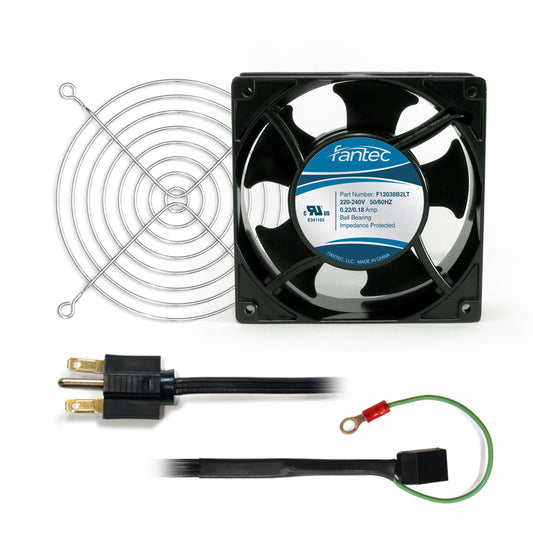 120mm Cabinet Cooling Fan Kit: Fan, Cord, Wire Guard 230v CAB802