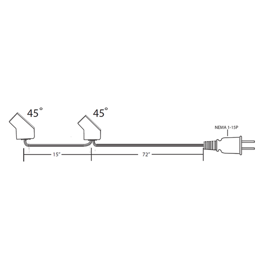 Fan Cord, Daisy Chain HP75-15-72P 45 Deg. Angle